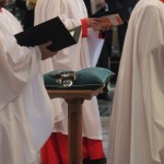 The Lord Ashdown Royal Marines Officers Sword which was borne through the Abbey to be present to The Dean and placed on the High Altar during the service.