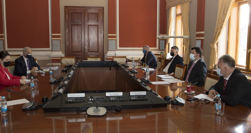 PDHR/Brčko Supervisor Scanlan meets Brčko Mayor Esed Kadrić, Deputy Mayor Anto Domić, District Assembly Speaker Siniša Milić, and Deputy Speaker Ivo Filipović