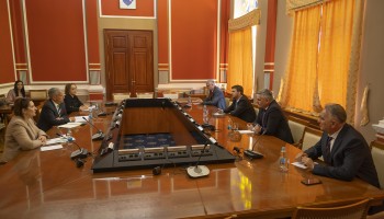 PDHR/Brčko Supervisor Jonathan Mennuti meets Brčko Mayor Esed Kadrić, Deputy Mayor Anto Domić, District Assembly Speaker Siniša Milić, and Deputy Speaker Ivo Filipović