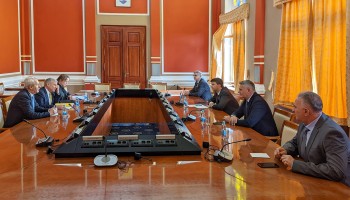 PDHR/Brčko Supervisor Mennuti meets Brčko Mayor Esed Kadrić, Deputy Mayor Anto Domić, District Assembly Speaker Siniša Milić, and Deputy Speaker Ivo Filipović