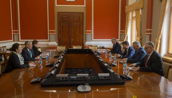 PDHR/Brčko Supervisor Mennuti meets Brčko Mayor Esed Kadrić, Deputy Mayor Anto Domić, District Assembly Speaker Siniša Milić, and Deputy Speaker Ivo Filipović